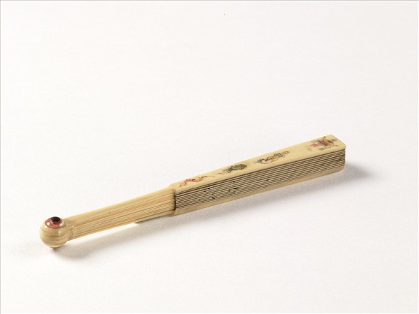 清張照書乾隆御製郊外即事錢維城畫山水　成扇　張照書乾隆御製郊外即事