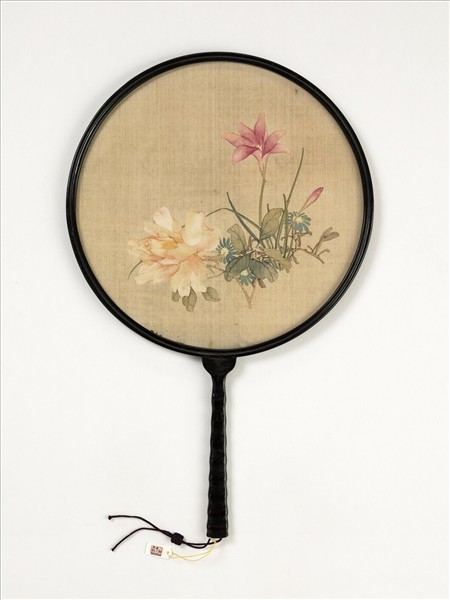 清人花卉　成扇