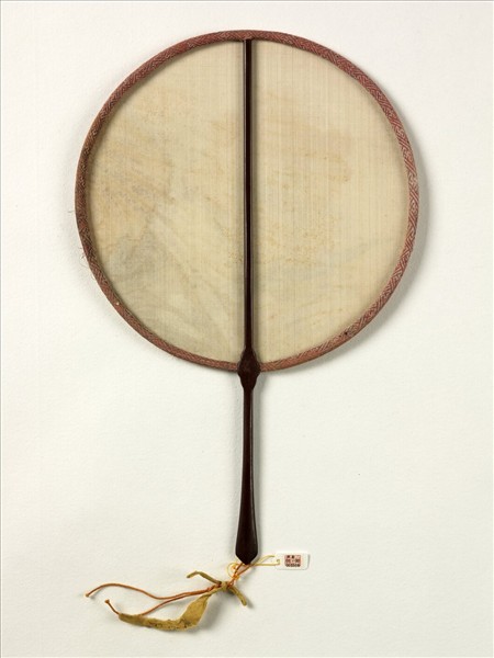 清人畫紅梅水仙　成扇