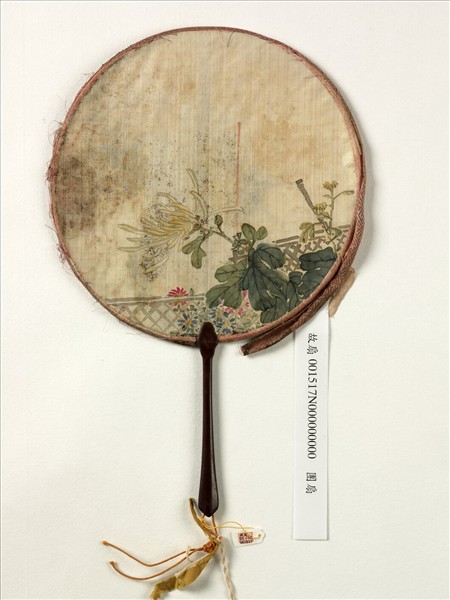 清人畫菊　成扇