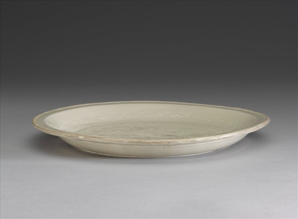 定窯 白瓷印花舞鳳紋盤