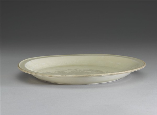 定窯 白瓷印花舞鳳紋盤