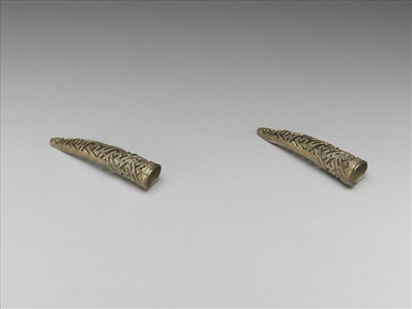 銀鍍金鏤空卍字不斷紋指甲套