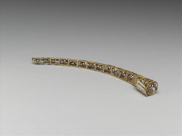 銀鍍金纍絲梅竹紋指甲套