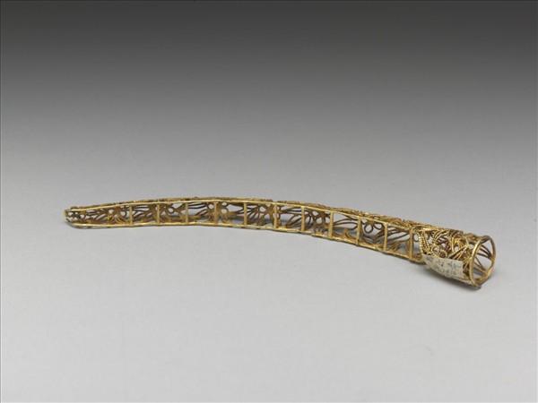 銀鍍金纍絲梅竹紋指甲套