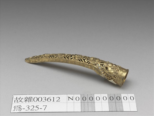 銀鍍金鏤空福壽紋指甲套