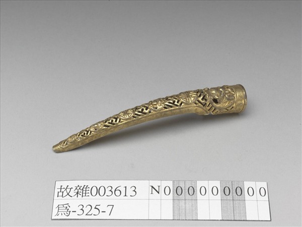 銀鍍金鏤空福壽紋指甲套