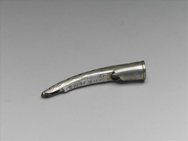 銀鍍金鏤空古錢紋指甲套