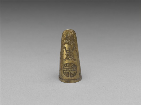 銀鍍金壽字指甲套