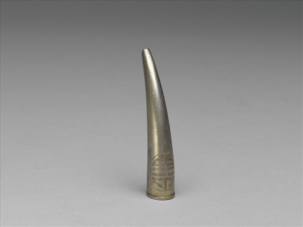 銀鍍金團壽指甲套