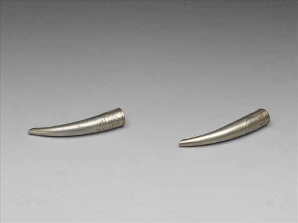 銀鍍金團壽指甲套