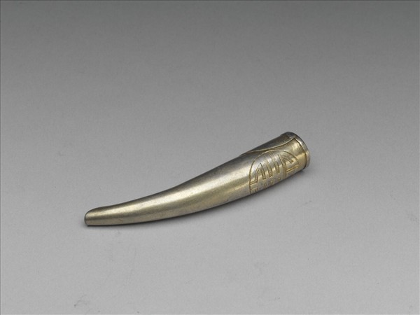 銀鍍金團壽指甲套