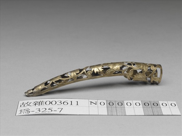 銀鍍金鏤空芙蓉花指甲套