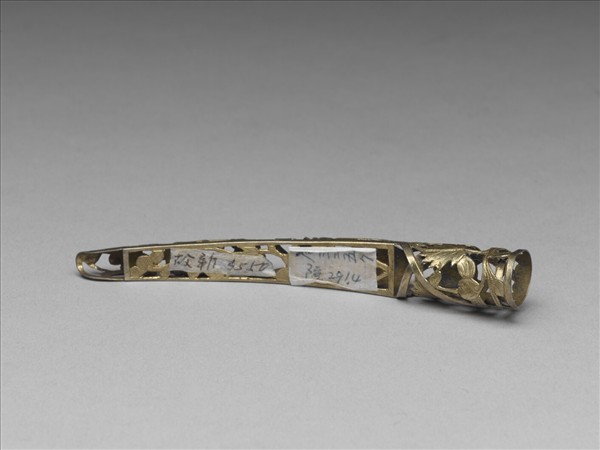 銀鍍金鏤空芙蓉花指甲套