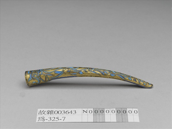 銅鍍金點翠花卉指甲套