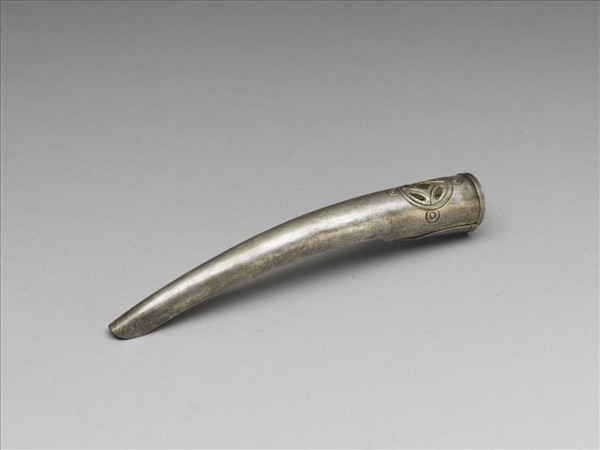 銀古錢紋指甲套