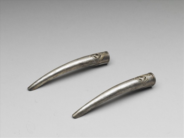 銀古錢紋指甲套