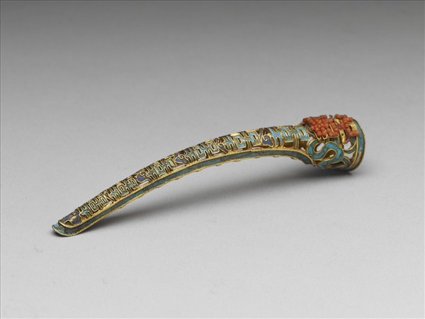 點翠緝米珠雙囍雲紋指甲套