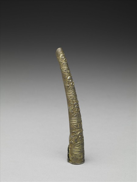 銀鍍金蝠壽指甲套