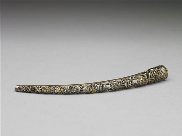 銀鍍金鏤空蝠壽紋指甲套