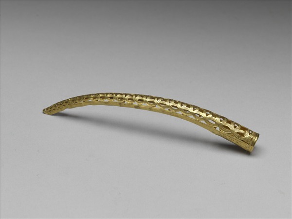 銅鍍金鏤空錢紋指甲套