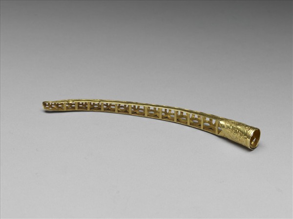 銅鍍金鏤空錢紋指甲套