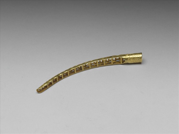 銅鍍金鏤空錢紋指甲套