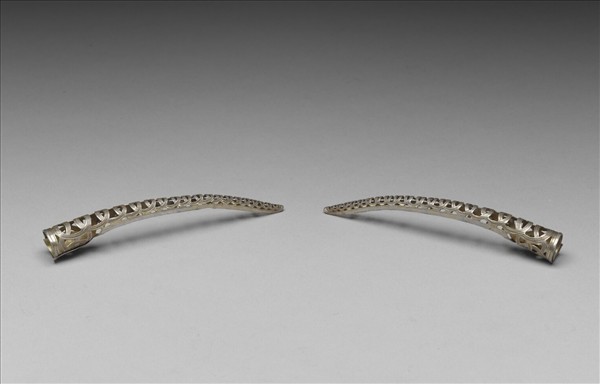 銀鍍金鏤空錢紋指甲套