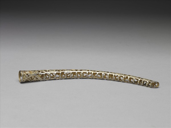 銅鎏金鏤空福壽冰梅紋指甲套