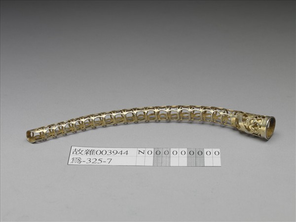 銅鍍金鏤空福壽錢紋指甲套