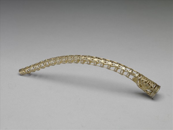 銅鍍金鏤空福壽錢紋指甲套