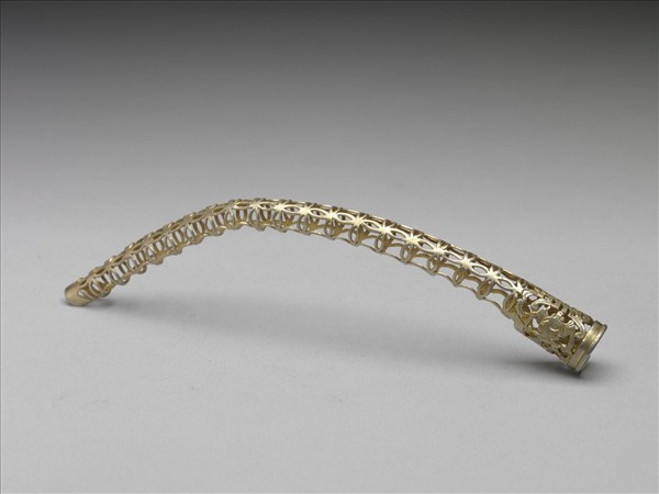 銅鍍金鏤空福壽錢紋指甲套