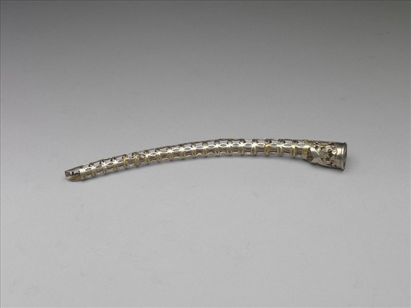 銅鍍金鏤空福壽錢紋指甲套