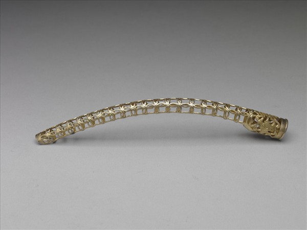 銅鍍金鏤空福壽錢紋指甲套