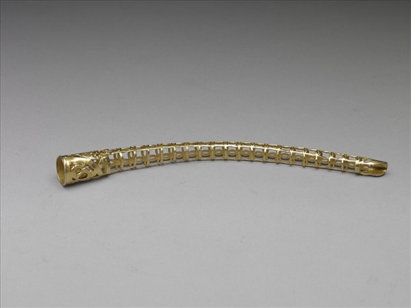 銅鍍金鏤空福壽錢紋指甲套