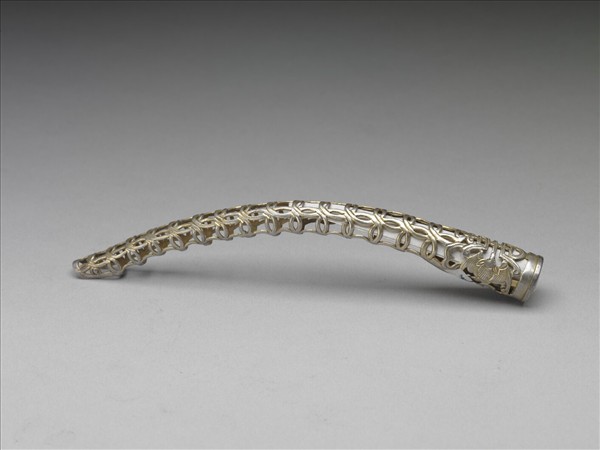 銅鍍金鏤空福壽錢紋指甲套