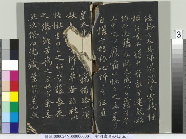 鬱岡齋墨妙帖（十）　冊　蘇軾書九辯一節