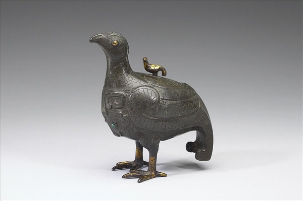 嵌孔雀石鎏金鳥尊