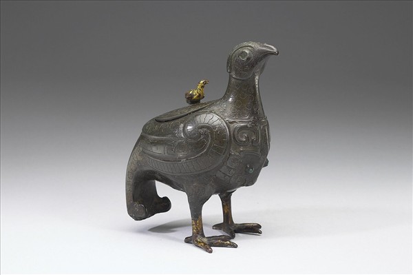 嵌孔雀石鎏金鳥尊