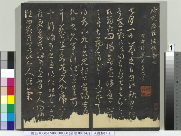 大觀帖（七）　冊　晉王羲之龍保帖