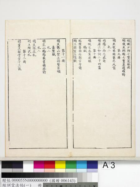 經訓堂法帖（一）　冊　晉王羲之書黃庭內景經