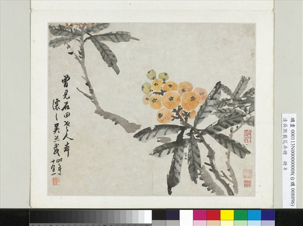 清吳熙載花卉冊　冊　枇杷