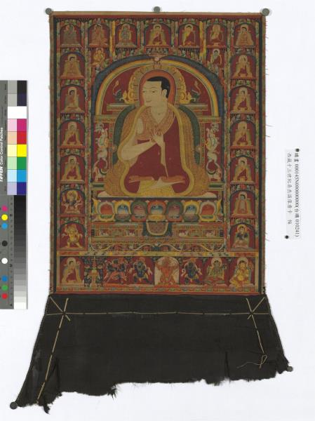 西藏十三世紀達壟寺堪布桑杰溫像唐卡