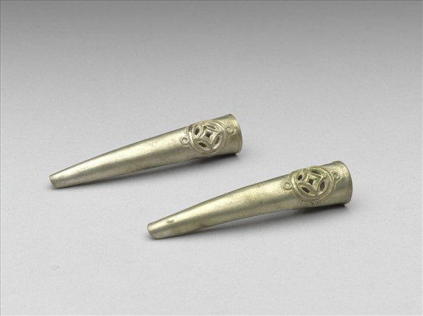 銀古錢紋指甲套