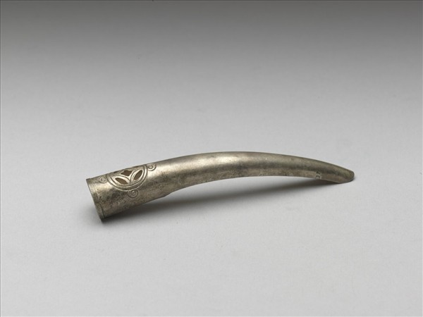 銀古錢紋指甲套