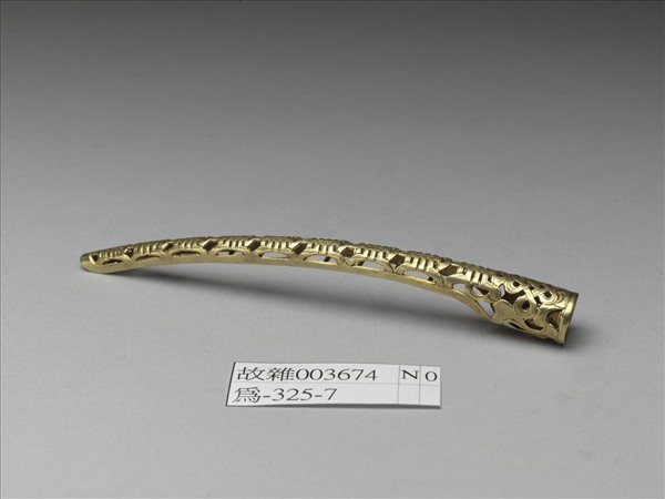 銀鍍金壽字盤長紋指甲套