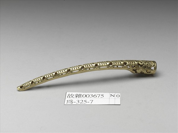 銀質鍍金壽字盤長紋指甲套