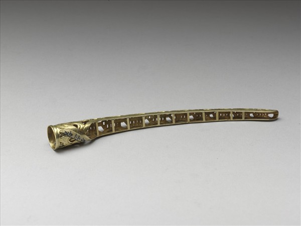 銀質鍍金壽字盤長紋指甲套