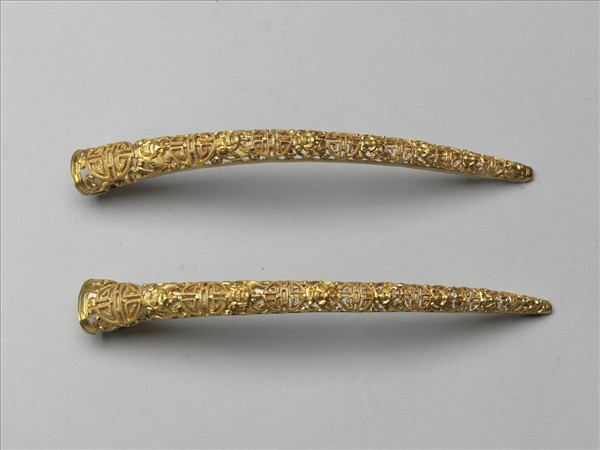 鏤空福壽萬年指甲套