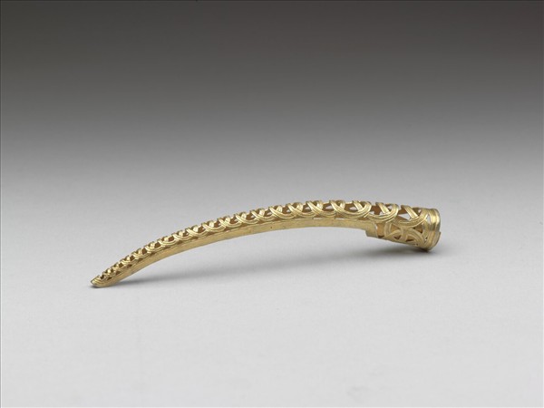 銅鍍金鏤空錢紋指甲套